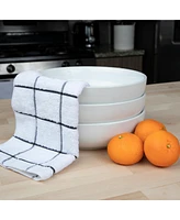 Arkwright Home Cotton Kitchen Dishcloths (12 Pack, 12x12 in.) Windowpane Stripes