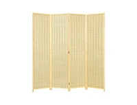 Slickblue 6 ft 4 Panel Portable Folding Room Divider Screen-Natural