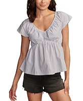 Lucky Brand Women's Cotton Laced-Back Babydoll Top