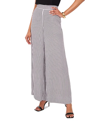 Vince Camuto Women's Striped Flat-Front Wide-Leg Pants