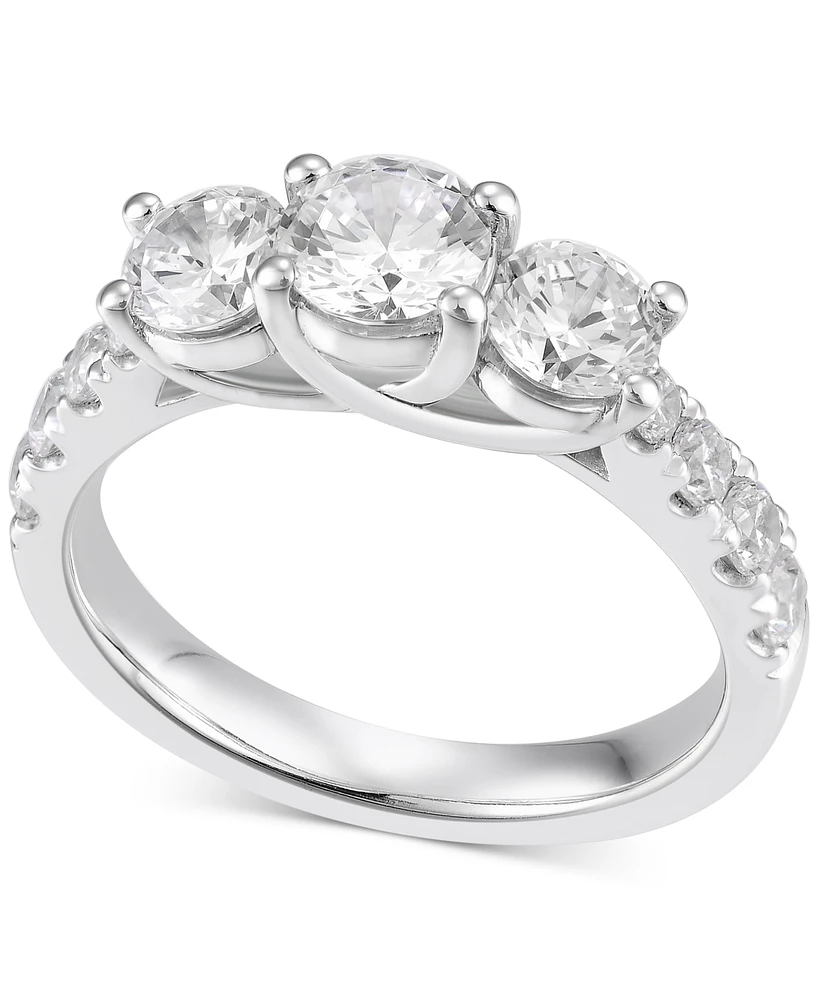 Diamond Three Stone Engagement Ring (2 ct. t.w.) in 14k White Gold