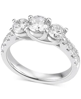 Diamond Three Stone Engagement Ring (2 ct. t.w.) in 14k White Gold