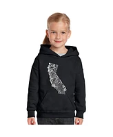 La Pop Art Girls Word Hooded Sweatshirt - California State