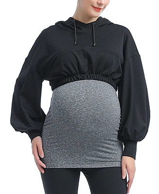 kimi + kai Maternity Active Nursing Hoodie with Removable belly band