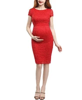 kimi + kai Maternity Lace Midi Dress