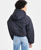 CoffeeShop Juniors' Cropped Hooded Puffer Coat
