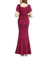 kimi + kai Maternity Abigail Off Shoulder Maxi Dress