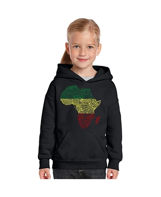 La Pop Art Girls Word Hooded Sweatshirt - Countries Africa