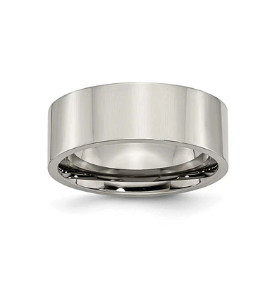 Chisel Titanium Polished Flat Wedding Band Ring