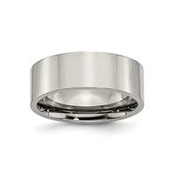 Chisel Titanium Polished Flat Wedding Band Ring