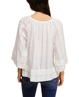 Fever Dobby Stripe Cotton Boho Top