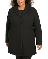 Calvin Klein Plus Notched-Collar Single-Breasted Coat