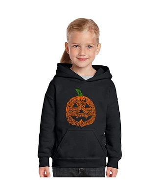 La Pop Art Girls Word Hooded Sweatshirt - Pumpkin