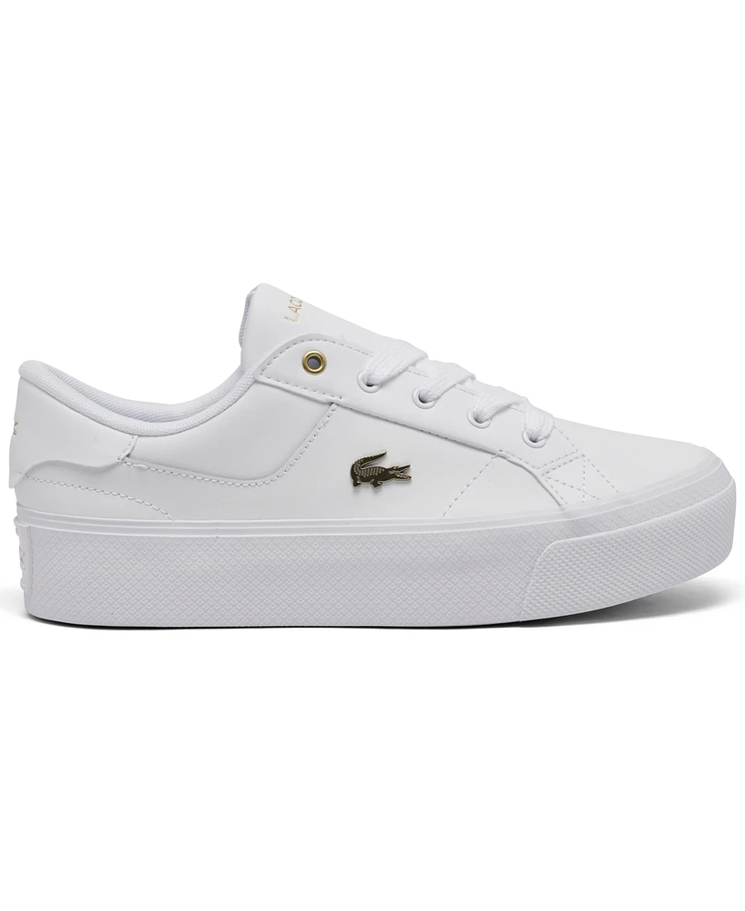 Lacoste Women's Ziane Logo Leather Casual Sneakers from Finish Line
