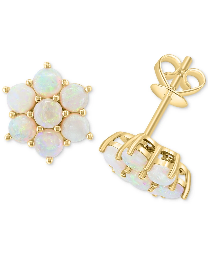 Effy Opal Flower Cluster Stud Earrings (1-3/8 ct. t.w.) in 14k Gold