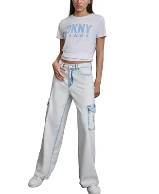 Dkny Jeans Women's High-Rise Wide-Leg Cargo