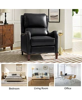 Leather Pushback Recliner chair with Adjustable Backrest for Livingroom