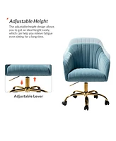 Hulala Home Velvet Office Desk Chair Height Adjustable