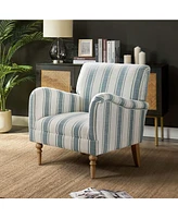 Erdahl Contemporary Arm Chair Stripe with wooden legs