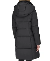 Cole Haan Women's Shine Faux-Fur-Collar Hooded Puffer Coat