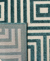 Safavieh Cottage COT941 Cream and Turquoise 6'7" x 9'6" Outdoor Area Rug