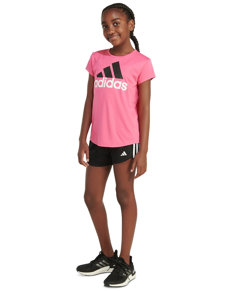 adidas Big Girls Short-Sleeve Essential Logo Graphic T-Shirt