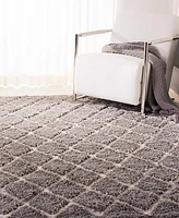 Safavieh Adriana Shag ARG780 Light Gray and Cream 5'1" x 7'6" Area Rug