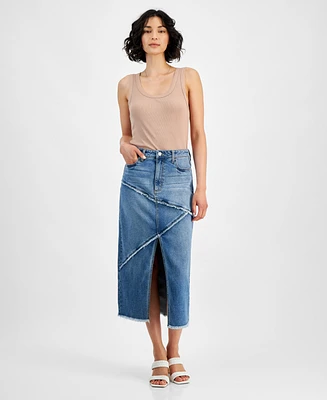 And Now This Women's Seamed Denim Midi Skirt, Created for Macy's