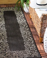 Safavieh Courtyard CY5139 Black and Beige 2'3" x 6'7" Runner Outdoor Area Rug