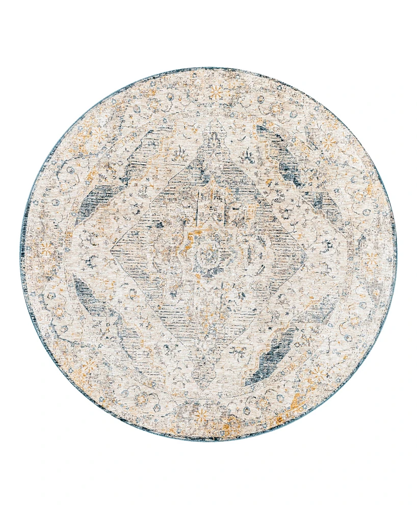 Surya Cardiff Cdf-2303 5'3x5'3 Round Area Rug - Gray