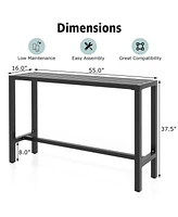 Inolait 55 Inch Outdoor Bar Table with Waterproof Top and Heavy-duty Metal Frame