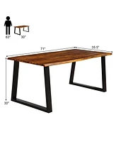 Sugift Rectangular Acacia Wood Dining Table