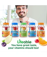 Lifeable Probiotics for Men 10 Billion Cfu Gummies - Healthy Digestive And Immune Functions - Great Tasting, Dietary Supplement Vitamins