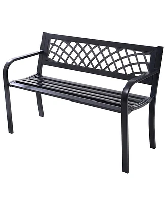 Sugift Bench Deck with Steel Frame for outdoor