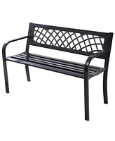 Sugift Bench Deck with Steel Frame for outdoor