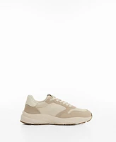 Mango Women's Leather Panel Sneakers