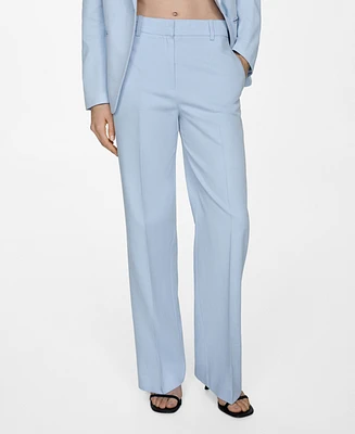 Mango Women's Lyocell Suit Pants - Blue