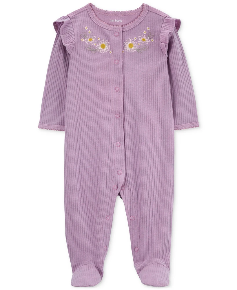 Carter's Baby Floral Snap-Up Sleep and Play Footed Coverall