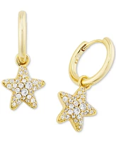 Kendra Scott Pave Star Removable Charm Huggie Hoop Earrings