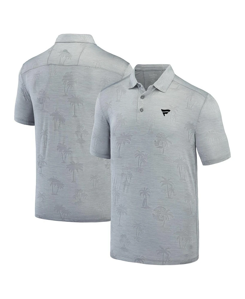 Tommy Bahama Men's Gray Fanatics Corporate Sport Palm Coast Palmera Island Zone Polo