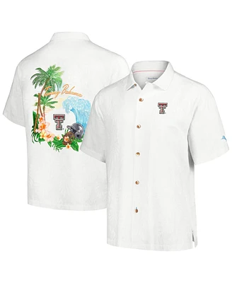 Tommy Bahama Men's White Texas Tech Red Raiders Castaway Game Camp Button-Up Shirt
