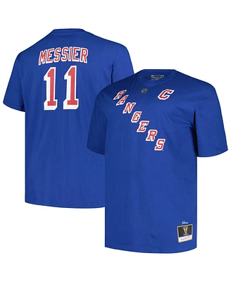 Profile Men's Mark Messier Blue New York Rangers Big Tall Captain Patch Name Number T-Shirt