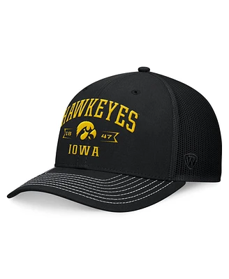 Top of the World Men's Black Iowa Hawkeyes Carson Trucker Adjustable Hat