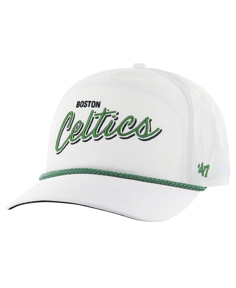 47 Men's White Boston Celtics Fairway Hitch brrr Adjustable Hat