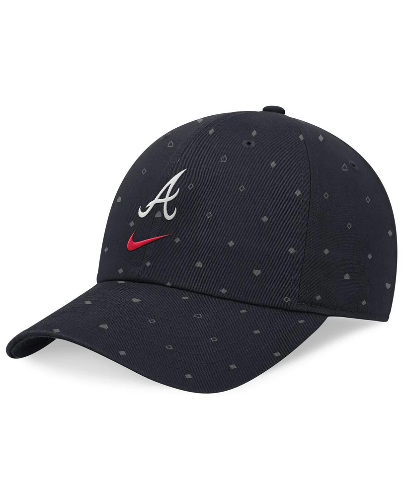 Nike Men's Navy Atlanta Braves Primetime Print Club Adjustable Hat