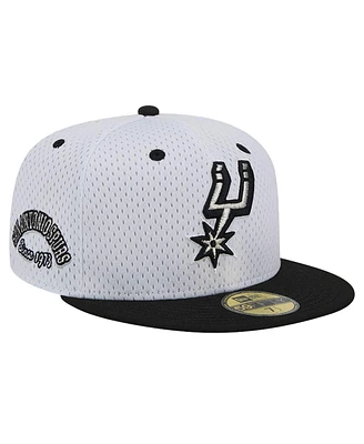 New Era Men's White/Black San Antonio Spurs Throwback 2Tone 59fifty Fitted Hat