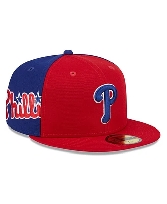 New Era Men's Red/Royal Philadelphia Phillies Gameday Sideswipe 59fifty Fitted Hat