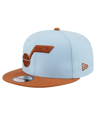 New Era Men's Light Blue/Brown Utah Jazz 2-Tone Color Pack 9fifty Snapback Hat