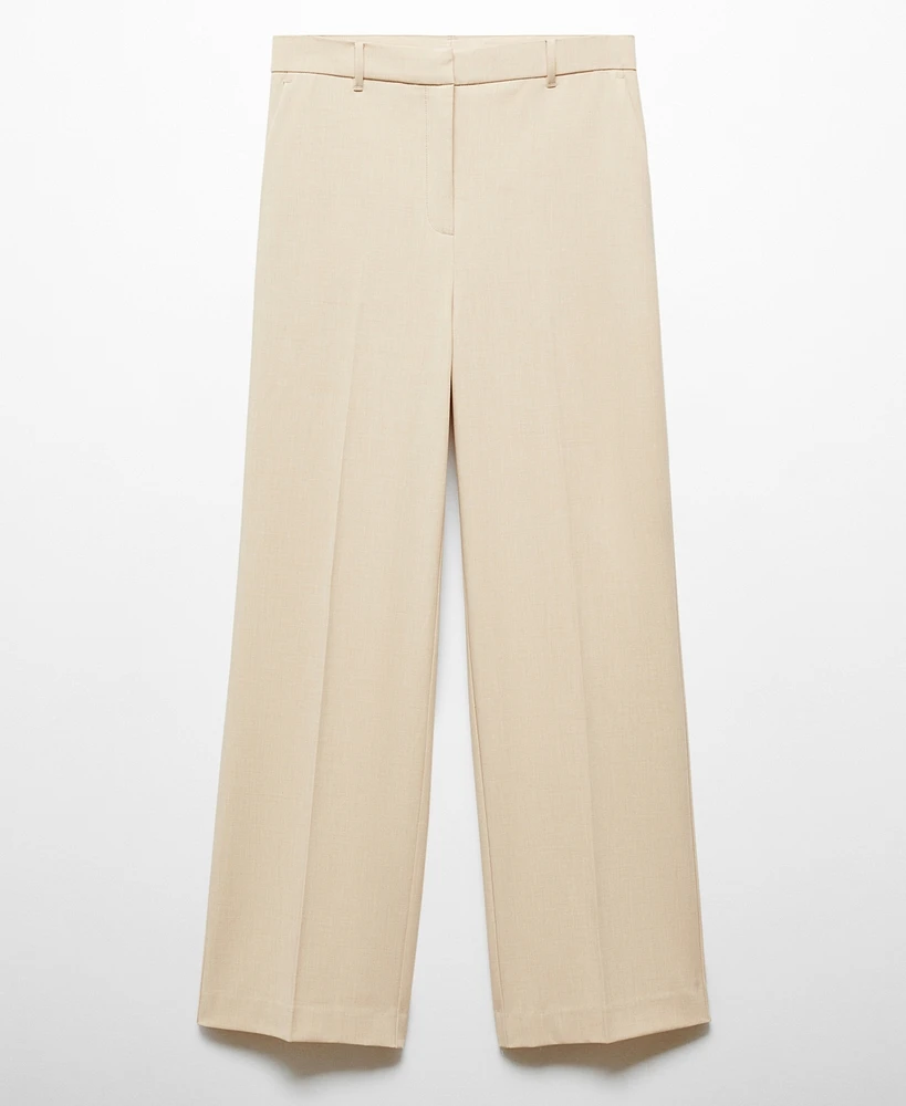 Mango Women's Low-Waist Wideleg Pants