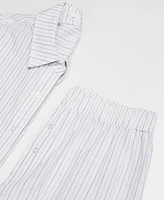 Mango Women's Two-Piece Striped Cotton Pajamas
